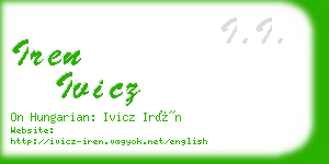 iren ivicz business card